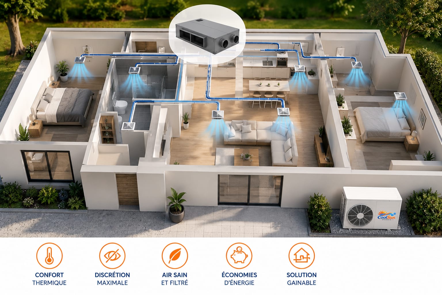 Pompe à chaleur gainable CoolSun Energie